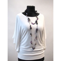 Bluzeczka Diana z pięknymi falbaniastymi rękawami - ecru